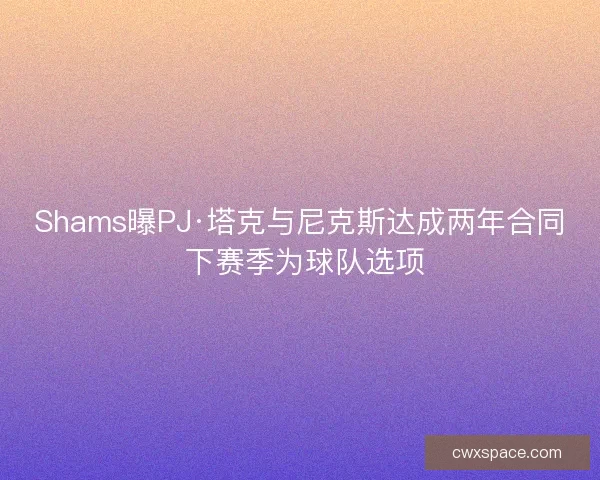 Shams曝PJ·塔克与尼克斯达成两年合同 下赛季为球队选项
